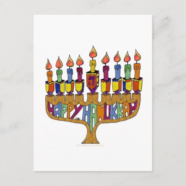 Cartes Pour Fêtes Annuelles Judaica Happy Hanukkah (Devant)