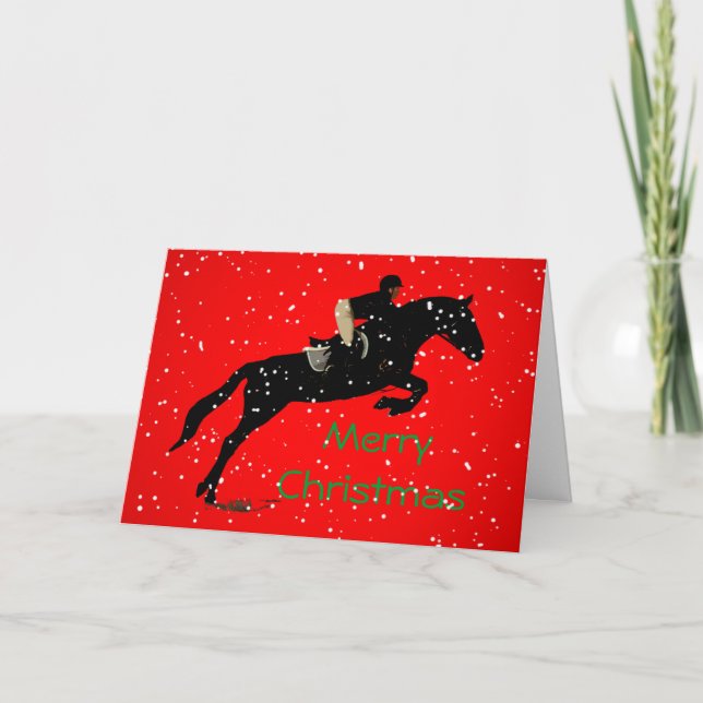 Cartes Pour Fêtes Annuelles Jumpin équestre Grand Noël (Devant)