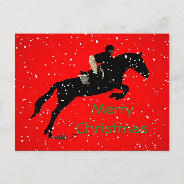 Cartes Pour Fêtes Annuelles Jumpin équestre Grand Noël (Devant)