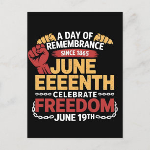 Cartes Pour Fêtes Annuelles Juneteenth 1865 Jour de la liberté Histoire des No