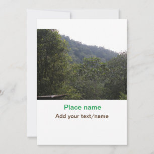 Cartes Pour Fêtes Annuelles Jungle forêt arbres montagne voyage ajouter nom du