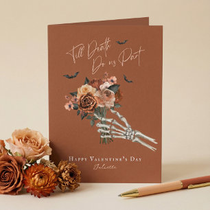 Cartes Pour Fêtes Annuelles Jusqu'à la mort gothique fleur squelette main Sain