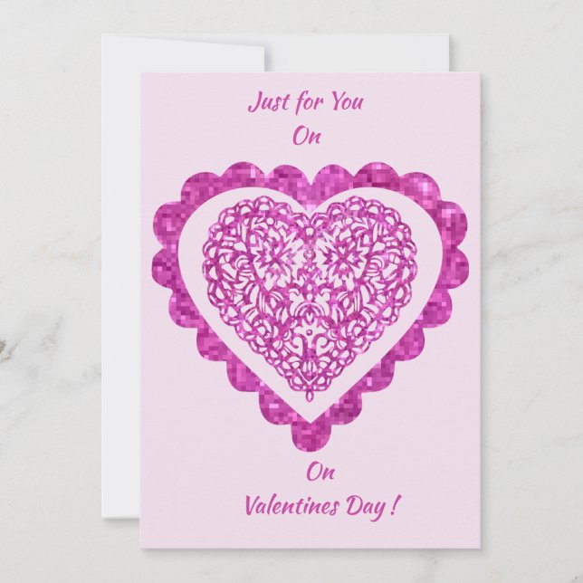 Cartes Pour Fêtes Annuelles Juste pour vous le jour de la Saint Valentin ! (Devant)