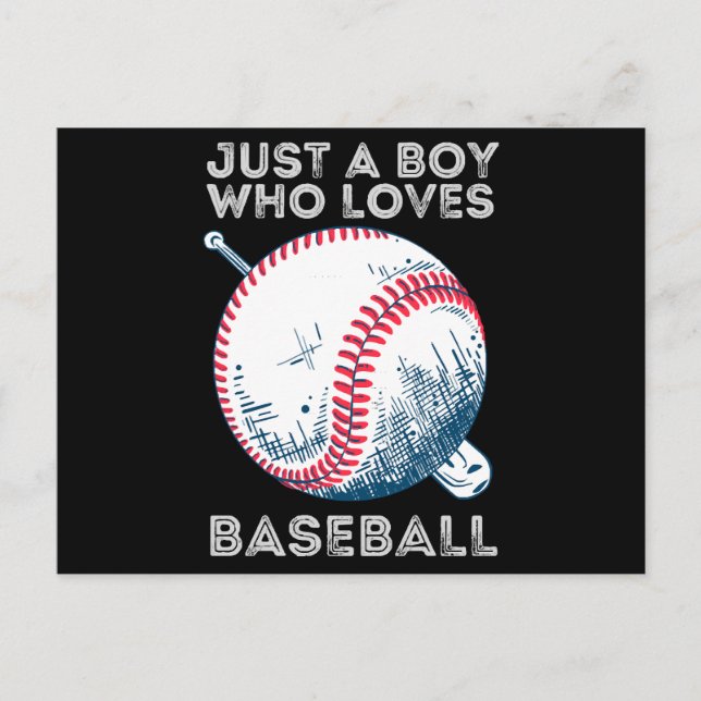Cartes Pour Fêtes Annuelles Juste un garçon qui aime baseball Batter baseball  (Devant)