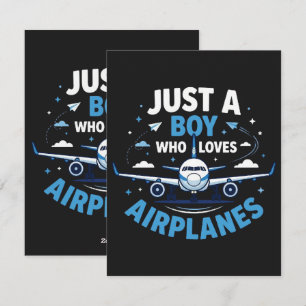 Cartes Pour Fêtes Annuelles Juste un garçon qui aime les avions