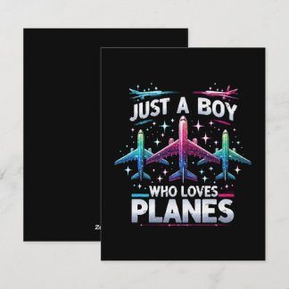Cartes Pour Fêtes Annuelles Juste un garçon qui aime les avions