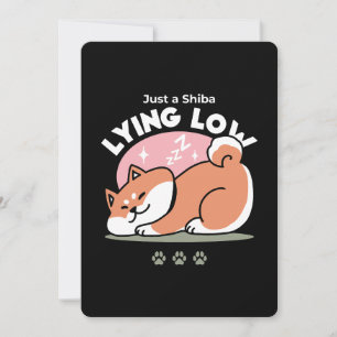 Cartes Pour Fêtes Annuelles Juste un Shiba allongé bas : mignonne conception S