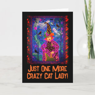 Cartes Pour Fêtes Annuelles Juste une autre sorcière folle aux chats pour Hall