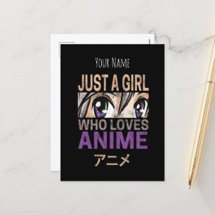Cartes Pour Fêtes Annuelles Juste une fille qui aime Anime Vintage Manga Kawai