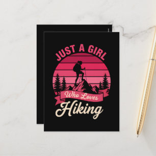 Cartes Pour Fêtes Annuelles Juste une fille qui aime la randonnée aventure en