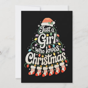 Cartes Pour Fêtes Annuelles Juste Une Fille Qui Aime L'arbre De Noël Vacances