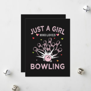 Cartes Pour Fêtes Annuelles Juste Une Fille Qui Aime Le Bowling