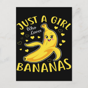 Cartes Pour Fêtes Annuelles Juste Une Fille Qui Aime Les Bananes Design Drôle