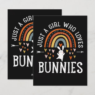 Cartes Pour Fêtes Annuelles Juste Une Fille Qui Aime Les Lapins Arc-En-Ciel