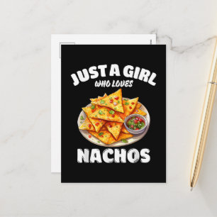 Cartes Pour Fêtes Annuelles Juste une fille qui aime les nachos drôle amateur 