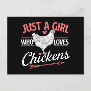 Cartes Pour Fêtes Annuelles Juste Une Fille Qui Aime Les Poulets - Pou Louveur