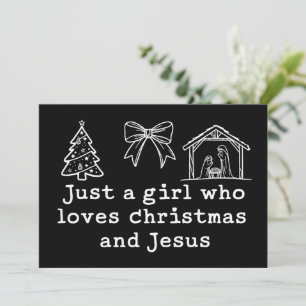 Cartes Pour Fêtes Annuelles Juste une fille qui aime Noël et Jésus Nativité