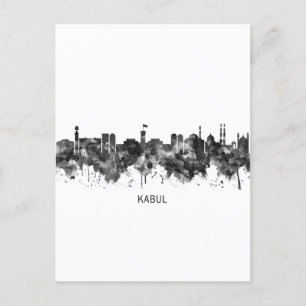 Cartes Pour Fêtes Annuelles Kaboul Afghanistan Skyline BW