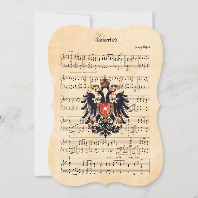 Cartes Pour Fêtes Annuelles Kaiserlied, hymne de l'empereur autrichien (Devant)