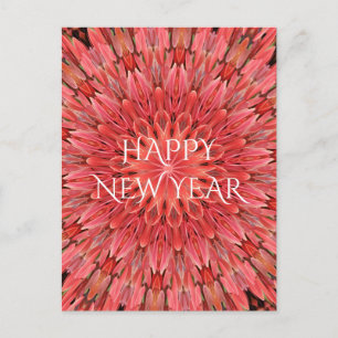 Cartes Pour Fêtes Annuelles Kaleidoscope Design Fleur rouge Joyeux Texte du No