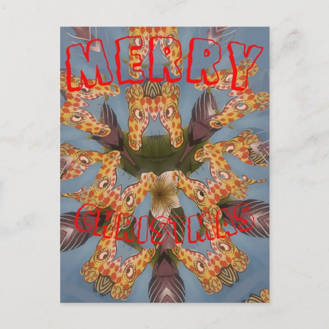 Cartes Pour Fêtes Annuelles Kaleidoscope Giraffe Mandala : Safari Art Abstrait (Devant)