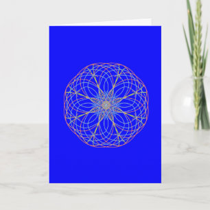 Cartes Pour Fêtes Annuelles Kaleidoscope Mandala Art Blue