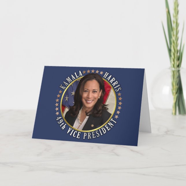Cartes Pour Fêtes Annuelles Kamala Harris 49e vice-présidente (Devant)