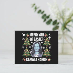 Cartes Pour Fêtes Annuelles Kamala Harris Noël Santa Joyeux 4ème de Pâques
