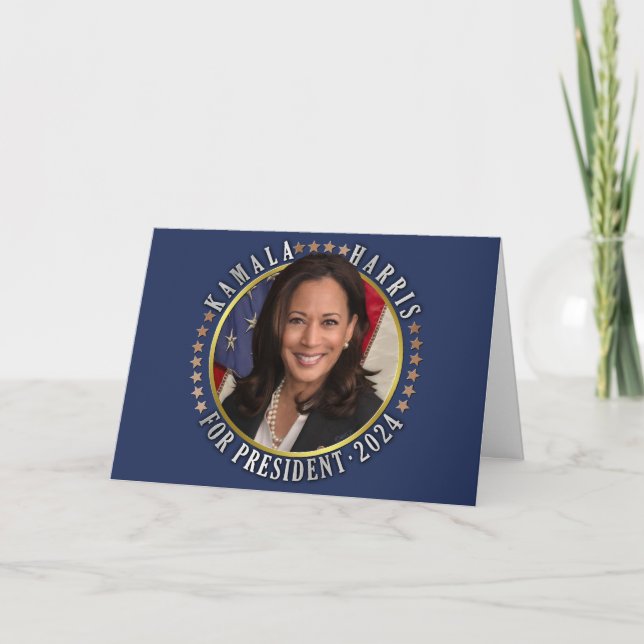 Cartes Pour Fêtes Annuelles Kamala Harris pour le président démocrate 2024 Pho (Devant)