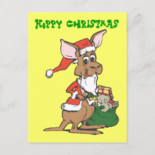 Cartes Pour Fêtes Annuelles Kangaroo Père Noël, Hoppy Christmas