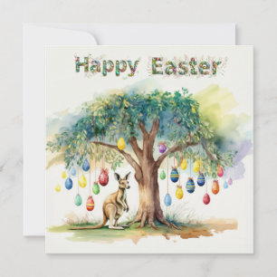 Cartes Pour Fêtes Annuelles Kangaroo sous le gumtree avec oeufs de Pâques