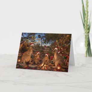 Cartes Pour Fêtes Annuelles Kangourou de Noël en camping