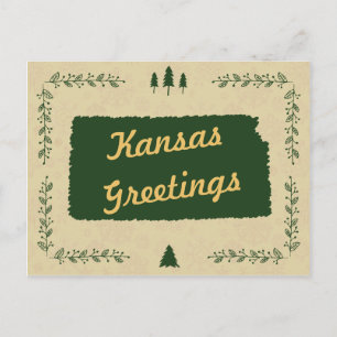 Cartes Pour Fêtes Annuelles Kansas État Noël voeux