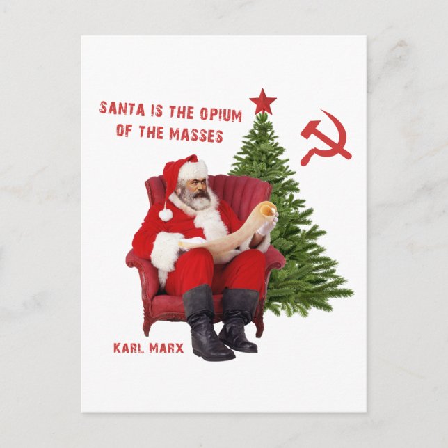 Cartes Pour Fêtes Annuelles Karl Marx Père Noël (Devant)