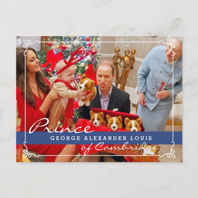 Cartes Pour Fêtes Annuelles Kate Middleton Prince George Noël (Devant)
