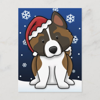 Cartes Pour Fêtes Annuelles Kawaii Akita Christmas Postcard