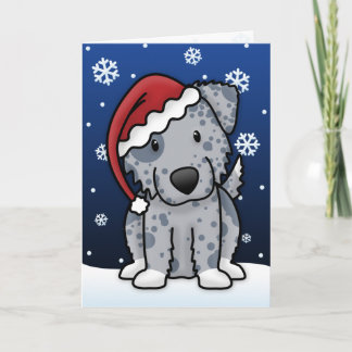 Cartes Pour Fêtes Annuelles Kawaii Blue Australian Shepherd Christmas Card
