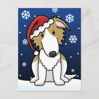 Cartes Pour Fêtes Annuelles Kawaii Borzoi Christmas Postcard