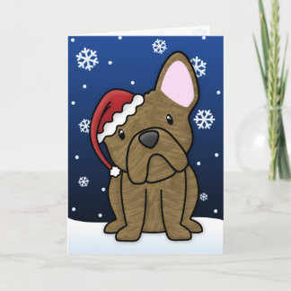 Cartes Pour Fêtes Annuelles Kawaii French Bulldog Christmas Card (Brindle)