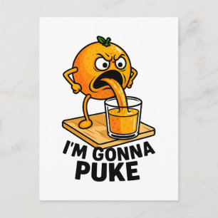 Cartes Pour Fêtes Annuelles Kawaii Fruit Funny Jus d'orange