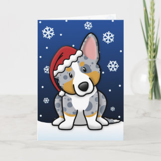 Cartes Pour Fêtes Annuelles Kawaii Merle Cardigan Welsh Corgi Christmas Card