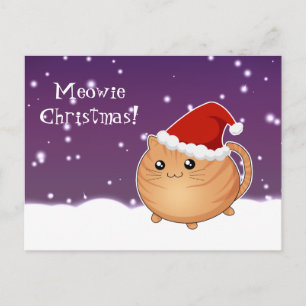 Cartes Pour Fêtes Annuelles Kawaii noël orange tabby chaton chaton
