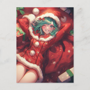 Cartes Pour Fêtes Annuelles Kawaii Noël présente des cadeaux Père Noël Anime G