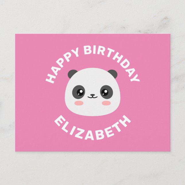 Cartes Pour Fêtes Annuelles Kawaii Panda (Devant)