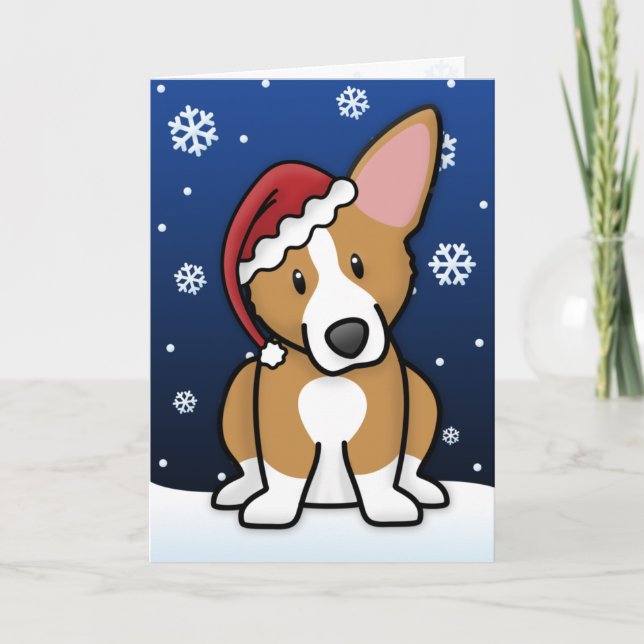 Cartes Pour Fêtes Annuelles Kawaii Pembroke Welsh Corgi Christmas Card (Devant)