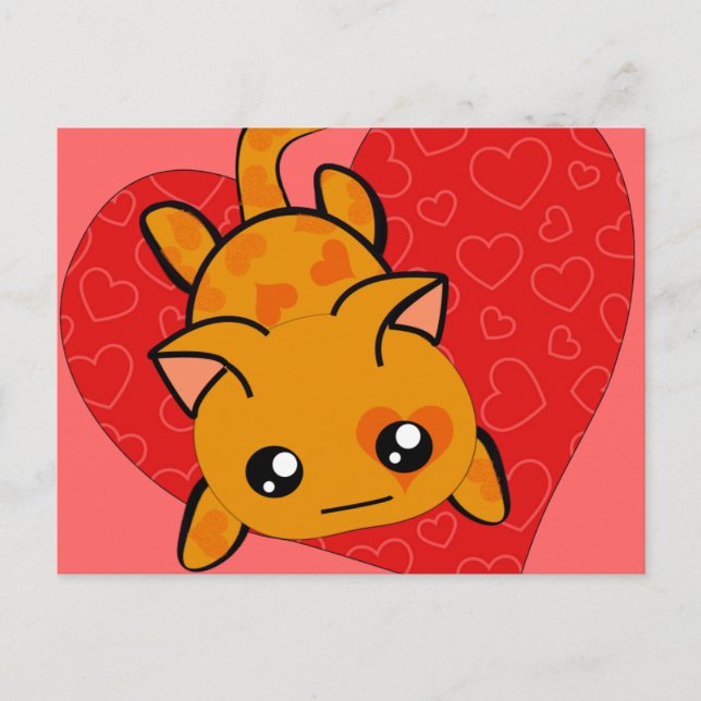Cartes Pour Fêtes Annuelles Kawaii Valentine Kitty (Devant)