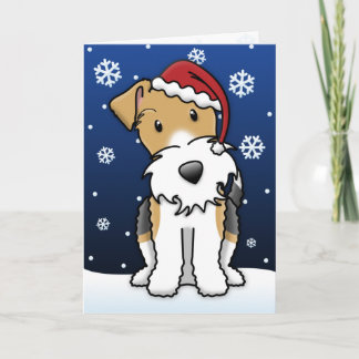 Cartes Pour Fêtes Annuelles Kawaii Wire Fox Terrier Christmas Card