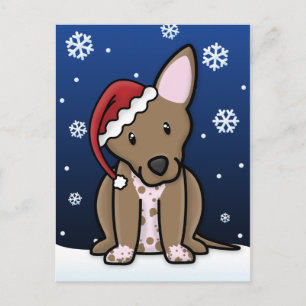 Cartes Pour Fêtes Annuelles Kawaii Xoloitzcuintle Christmas Postcard