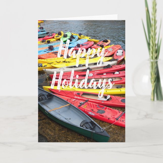 Cartes Pour Fêtes Annuelles kayaks colorés, bonnes fêtes (Devant)