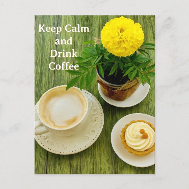 Cartes Pour Fêtes Annuelles Keep Calm and Drink Coffee Postcard (Devant)